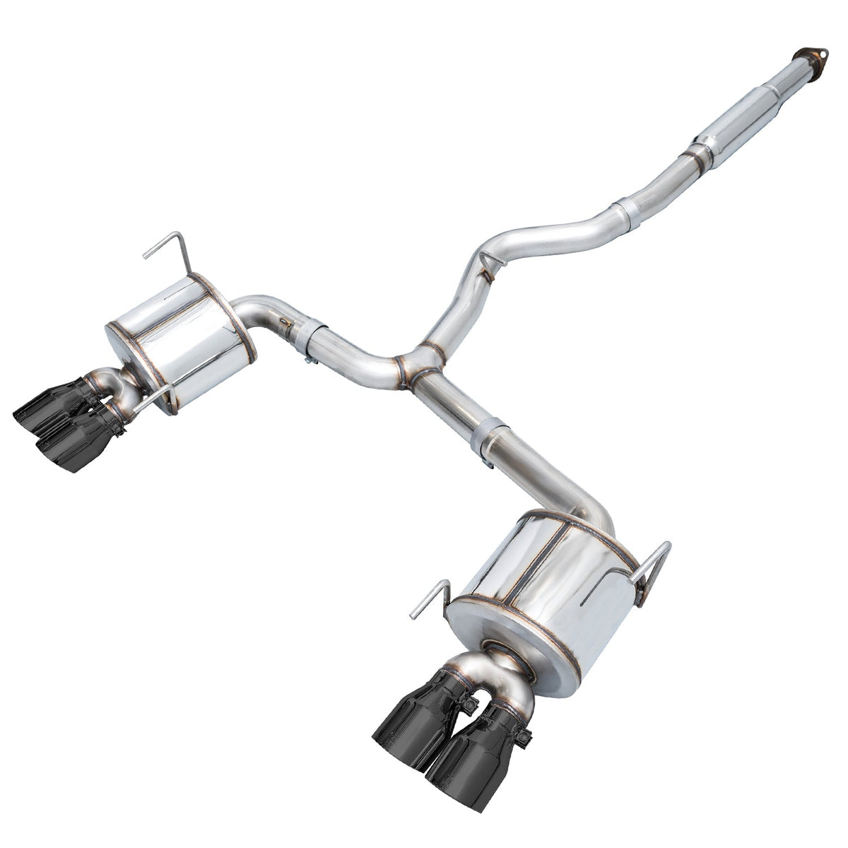 AWE Touring Edition Exhaust for VA STI / GV WRX / GV STI Sedan - Diamond Black Quad Tips (102mm) image 1