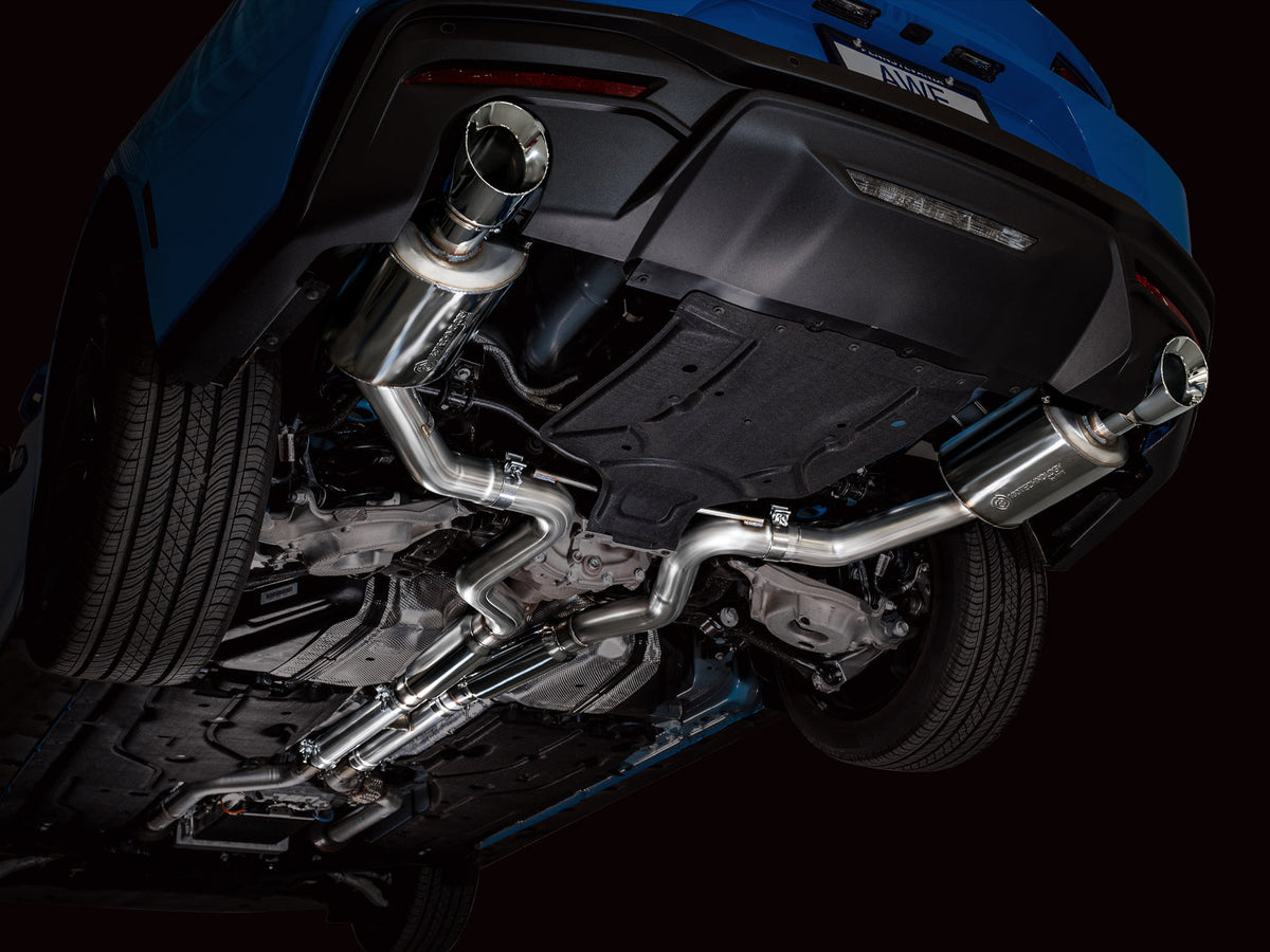 AWE Touring Edition Exhaust for S650 Ford Mustang GT Fastback - Dual Chrome Silver Tips image 6