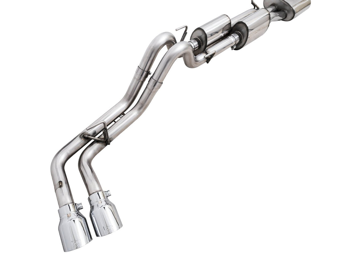 AWE 0FG Exhaust with BashGuard for 3rd Gen Tacoma - Dual Chrome Silver Tips image 19