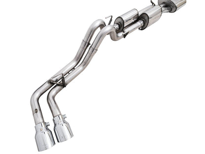 AWE 0FG Exhaust with BashGuard for 3rd Gen Tacoma - Dual Chrome Silver Tips image 19