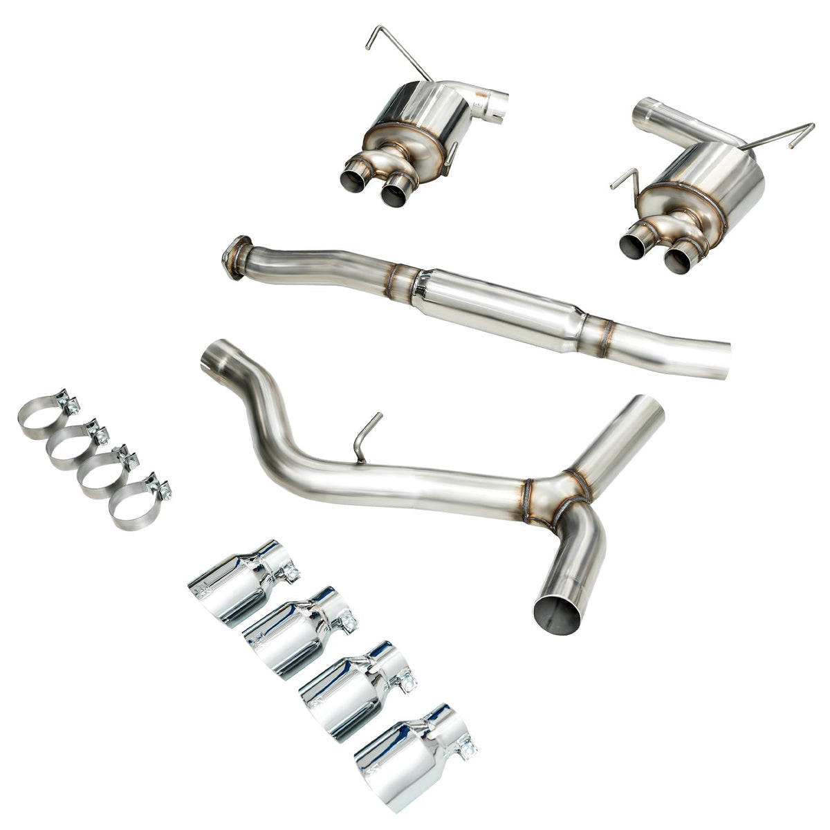 AWE Touring Edition Exhaust for 2015+ VA WRX Sedan - Chrome Silver Quad Tips (102mm) image 7