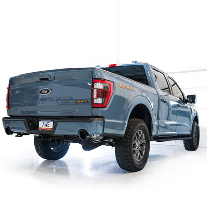 AWE 0FG Non-Resonated Catback for '21+ Ford F-150 Tremor (With Bumper Cutouts) - Diamond Black Tips image 9