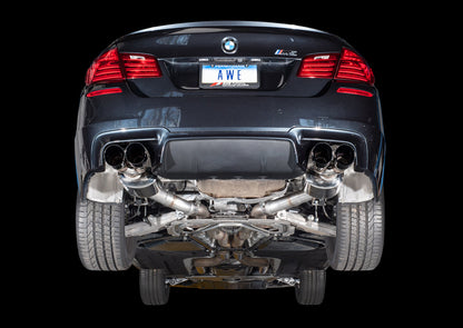 AWE Touring Edition Axle Back Exhaust for BMW F10 M5, Diamond Black Tips image 4