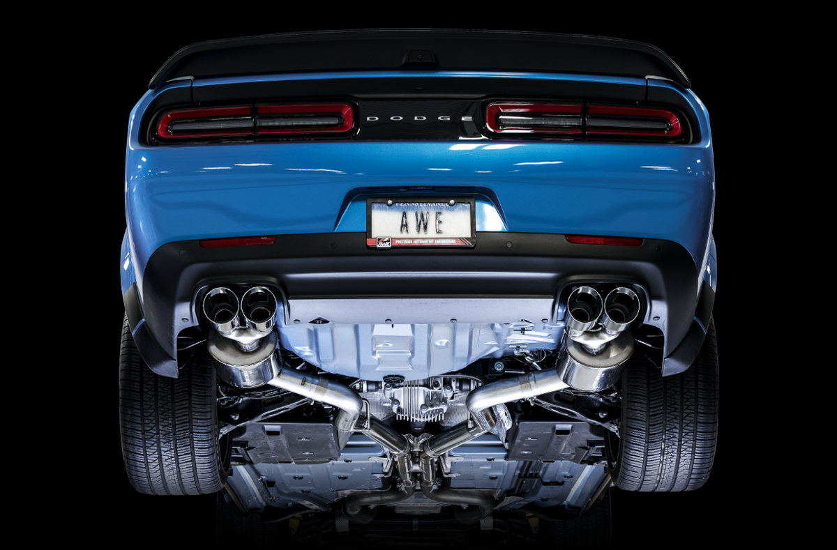 AWE Touring Edition Exhaust for 17+ Challenger 5.7 - Chrome Silver Quad Tips image 2