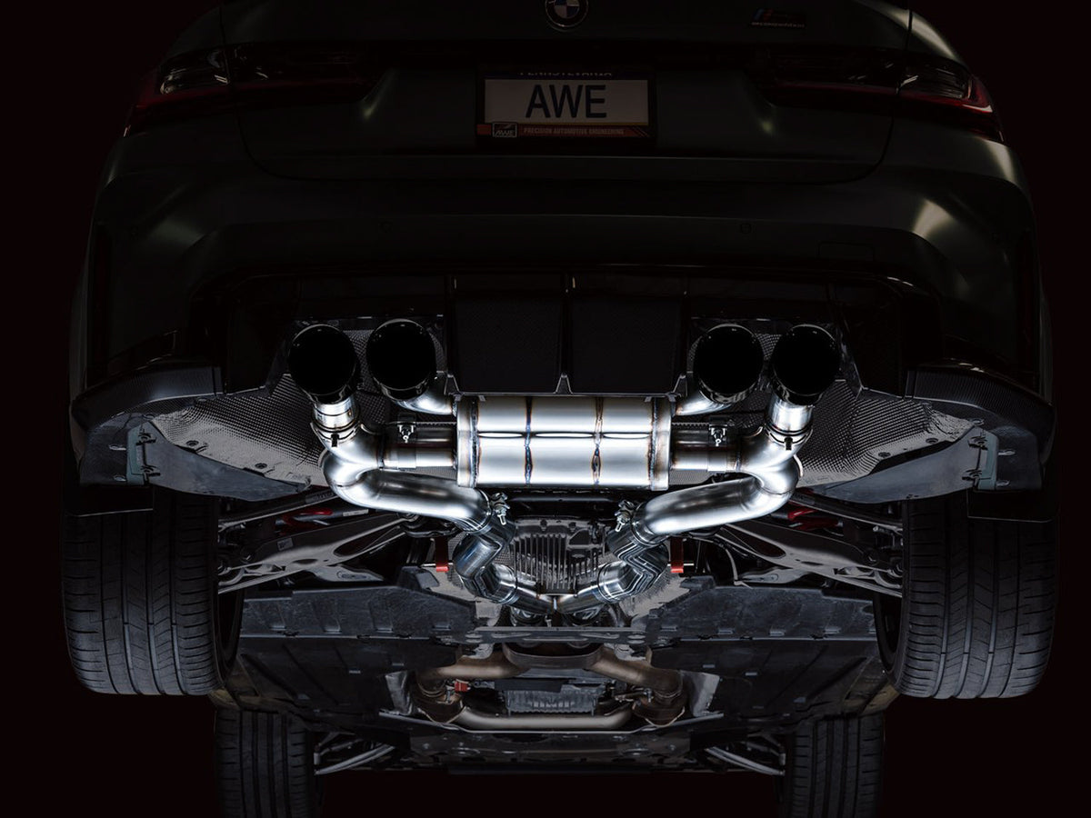 AWE SwitchPath Catback Exhaust for BMW G8X M3/M4 - Diamond Black Tips image 6