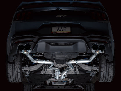 AWE Track Edition Exhaust for S650 Ford Mustang GT Fastback - Quad Chrome Silver Tips image 8