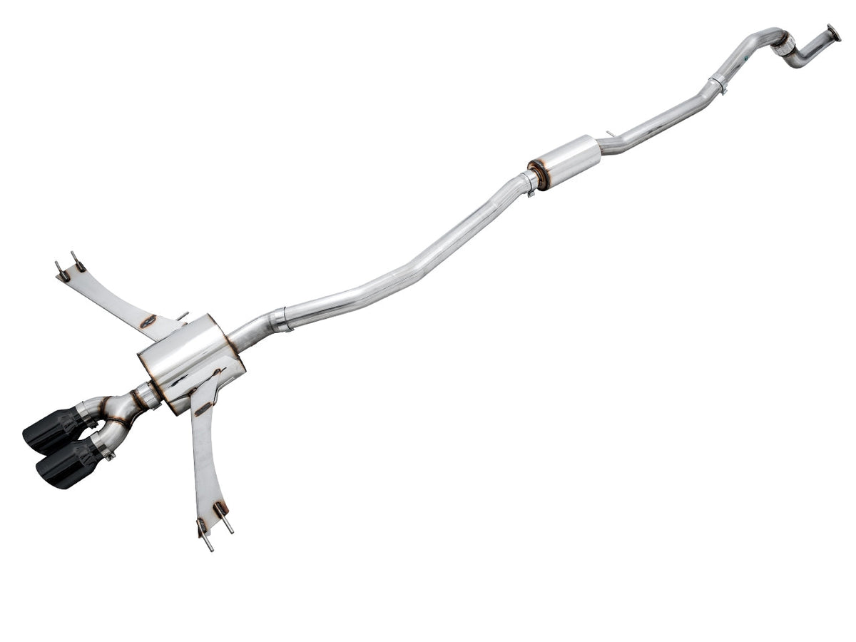 AWE Touring Edition Exhaust for 10th Gen Civic Si Coupe / Sedan (includes Front Pipe) - Dual Diamond Black Tips image 1