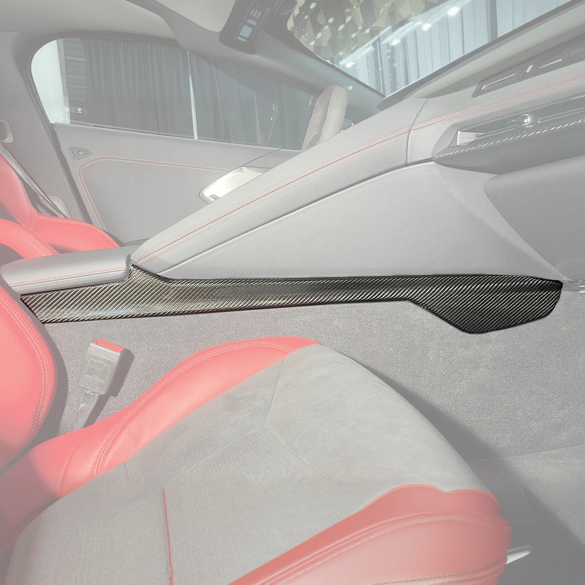 Corvette C8 DRY CARBON FIBER Center Console Side Panel Cover image 3