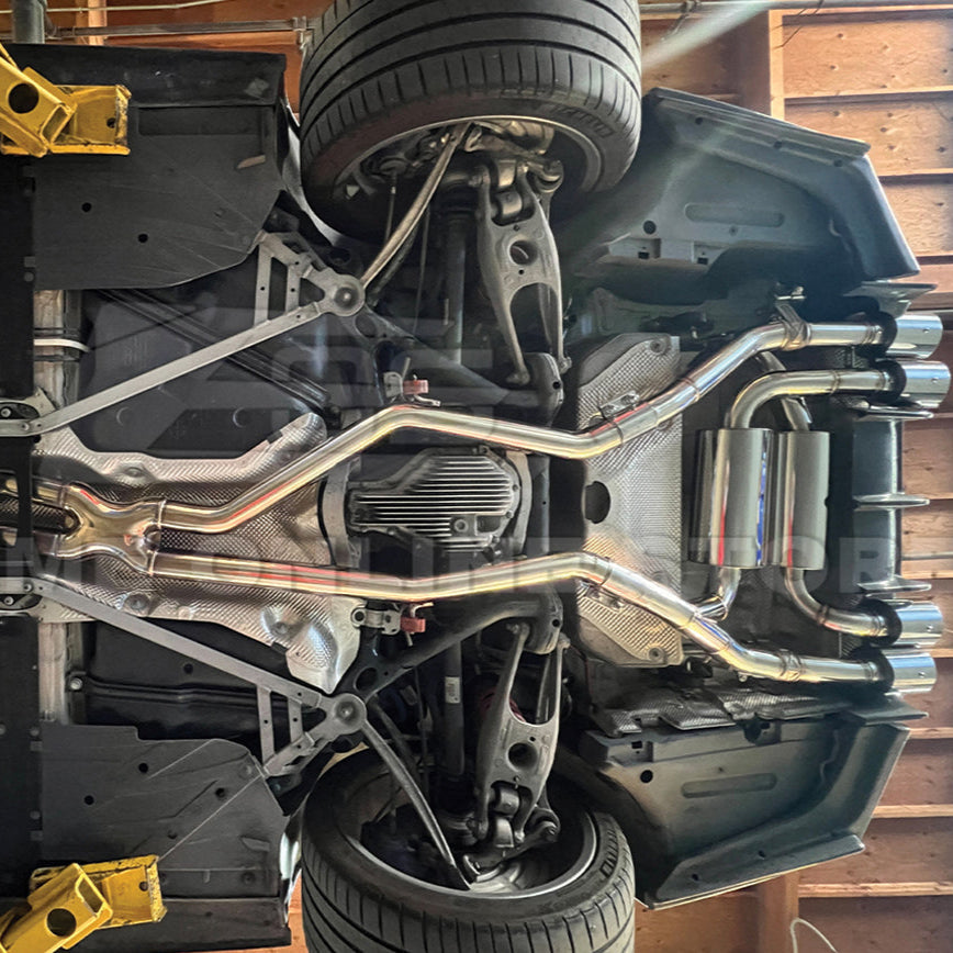 2015-20 BMW F80 M3 F82 M4 | 2.5 Piping w/ 3.5 Quad Tips Axle Back Exhaust image 5