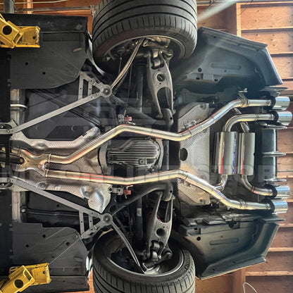 2015-20 BMW F80 M3 F82 M4 | 2.5 Piping w/ 3.5 Quad Tips Axle Back Exhaust image 5