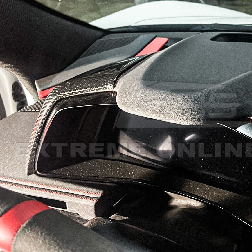 Corvette C8 DRY CARBON FIBER Upper Dashboard Instrument Side Panel Cover image 4
