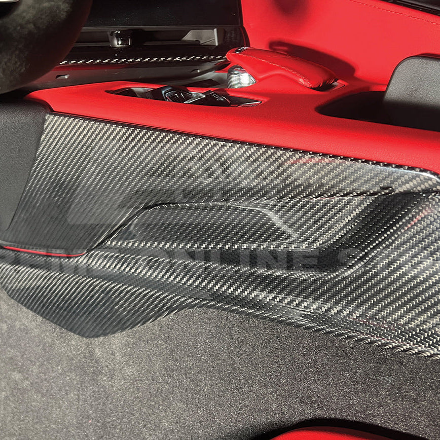 Corvette C8 DRY CARBON FIBER Center Console Side Upper Trim Cover image 6