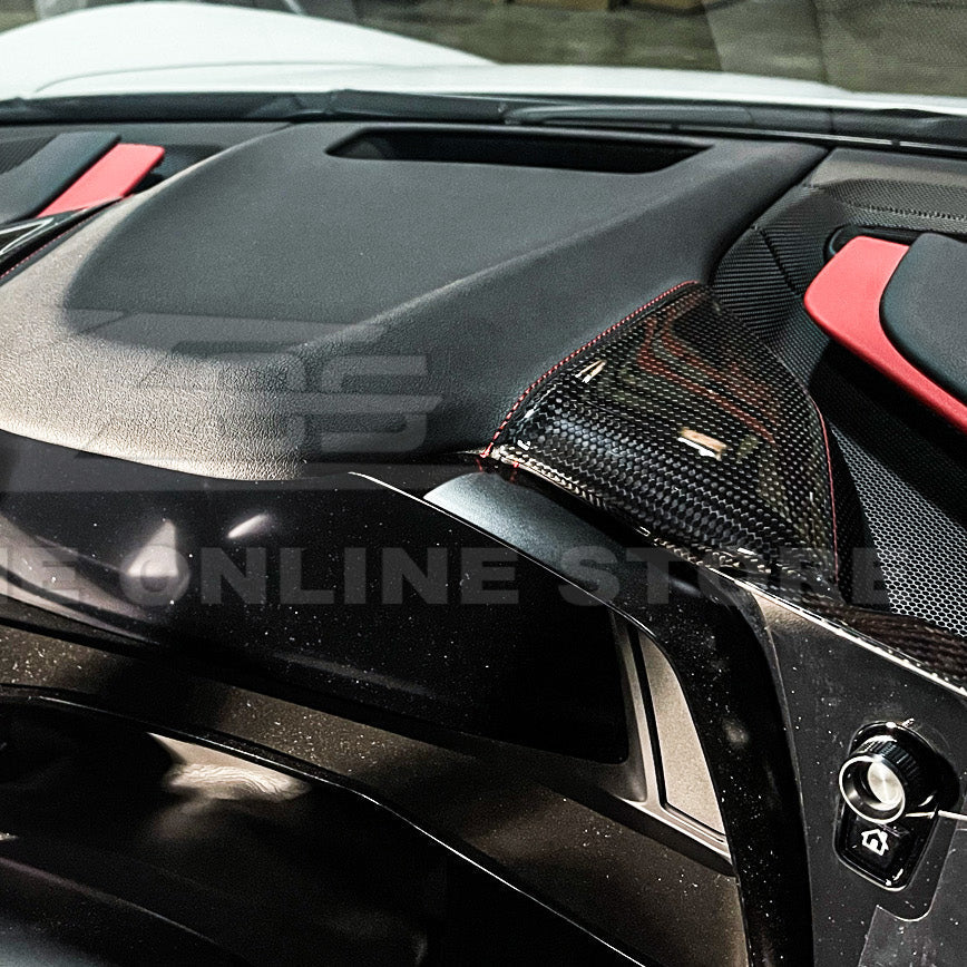 Corvette C8 DRY CARBON FIBER Upper Dashboard Instrument Side Panel Cover image 5