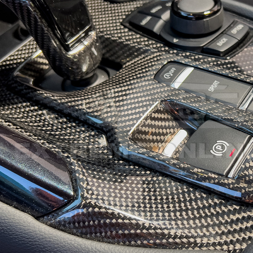 2020-Up Toyota Supra Carbon Fiber Center Gear Shift Box Cover image 4