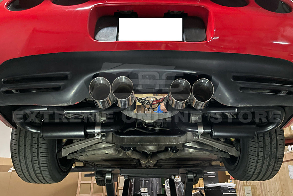 Corvette C5 Muffler Axle Back Quad Tips Exhaust image 8