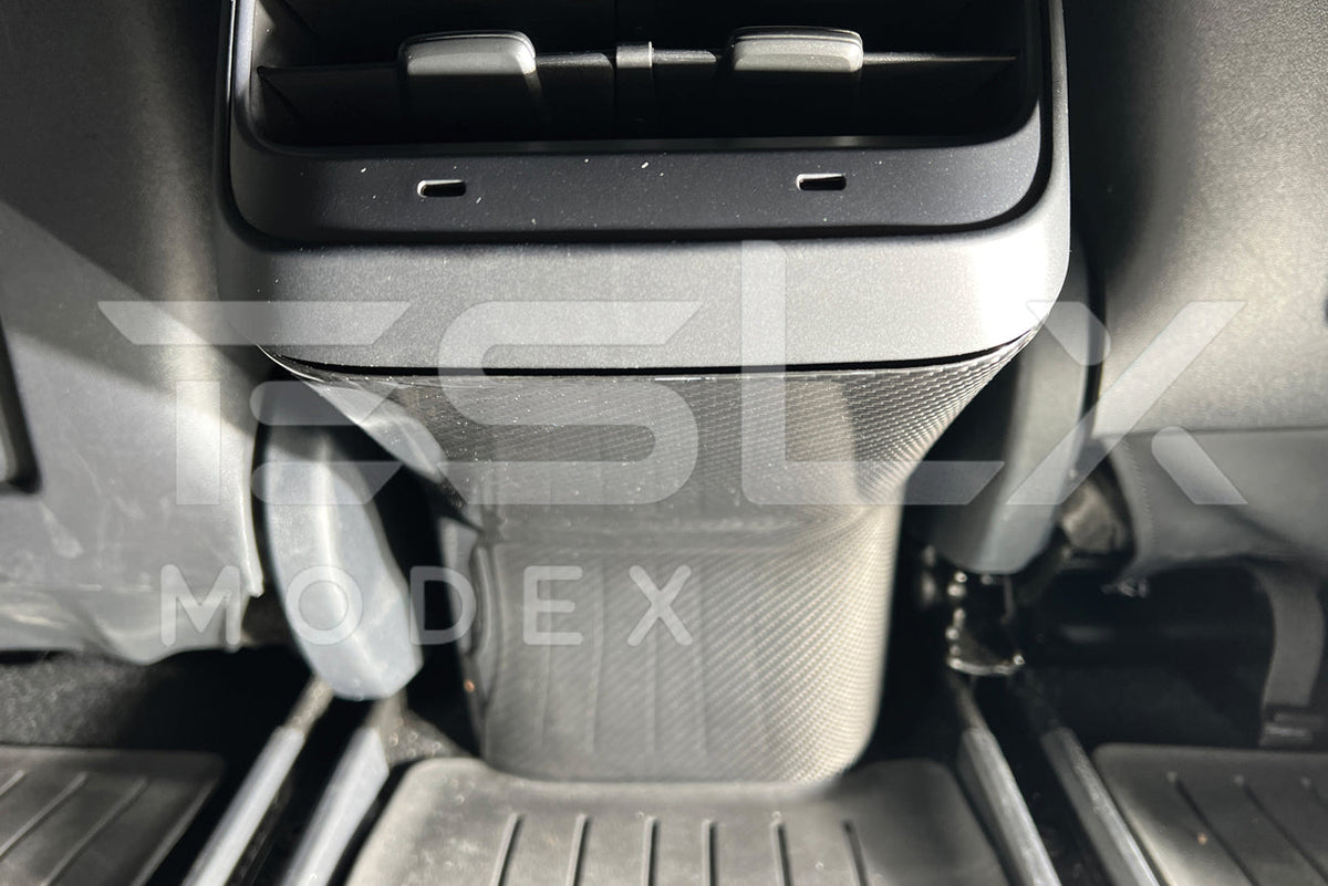 2020-23 Tesla Model 3 20-24 Y Carbon Fiber Interior Rear Anti-Kick Plate Cover image 6