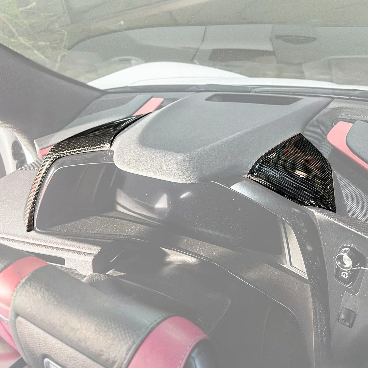 Corvette C8 DRY CARBON FIBER Upper Dashboard Instrument Side Panel Cover image 1