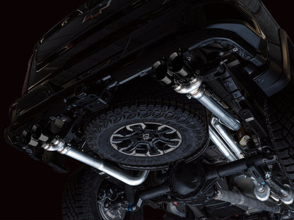 AWE 0FG Catback Exhaust for Silverado ZR2/Sierra AT4X - Quad Diamond Black Tips image 5