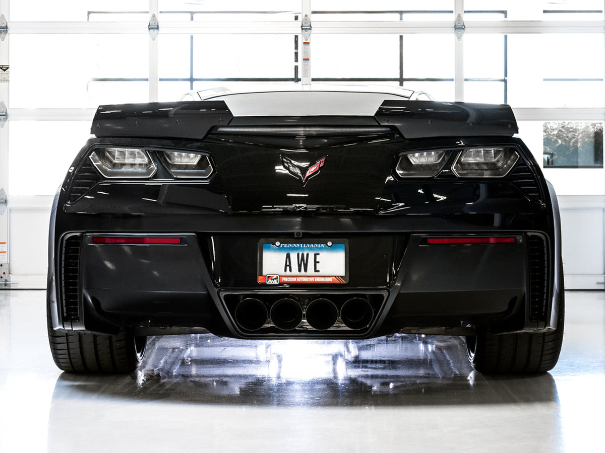 AWE Track Edition Axleback Exhaust for C7 Corvette Stingray / Z51 / Grand Sport / Z06 / ZR1 -- Diamond Black Tips (includes AWE AFM valve simulators) image 5