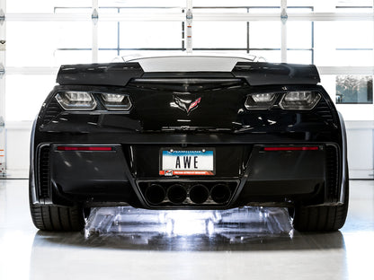 AWE Track Edition Axleback Exhaust for C7 Corvette Stingray / Z51 / Grand Sport / Z06 / ZR1 -- Diamond Black Tips (includes AWE AFM valve simulators) image 5