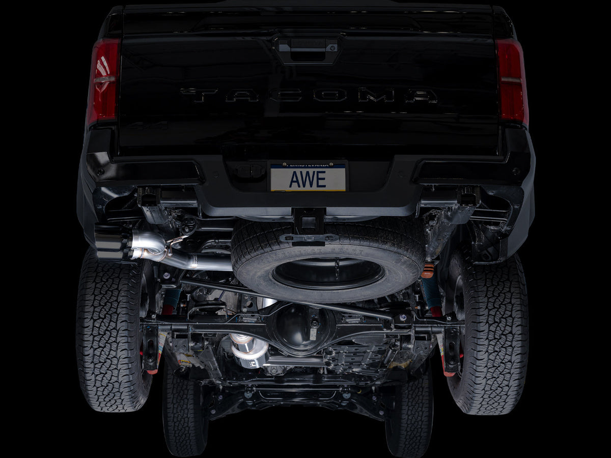 AWE 0FG Exhaust for 4th Gen Toyota Tacoma - Dual Diamond Black Tips image 7