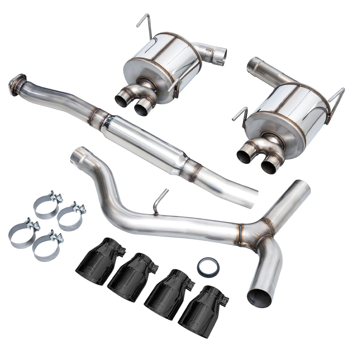 AWE Touring Edition Exhaust for VA STI / GV WRX / GV STI Sedan - Diamond Black Quad Tips (102mm) image 7