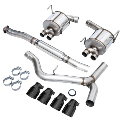 AWE Touring Edition Exhaust for VA STI / GV WRX / GV STI Sedan - Diamond Black Quad Tips (102mm) image 7