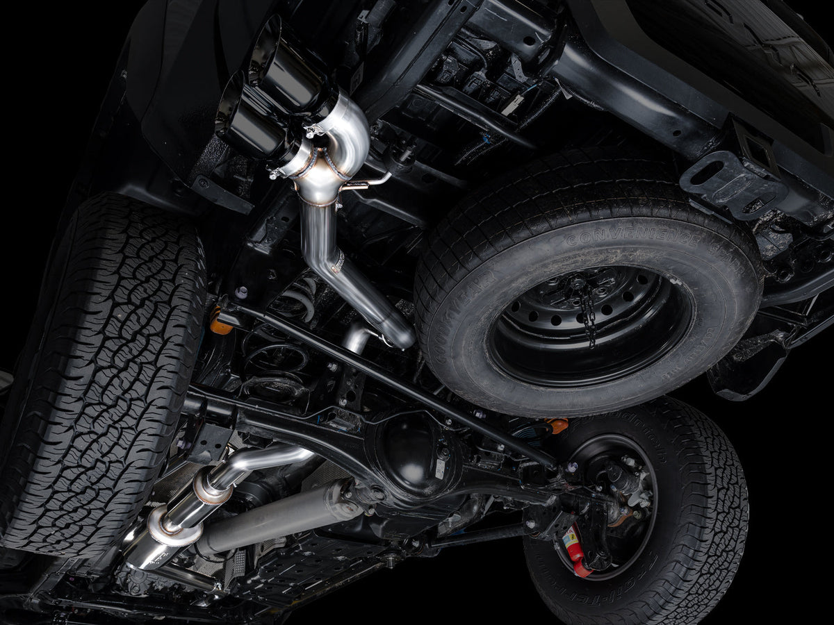 AWE 0FG Exhaust for 4th Gen Toyota Tacoma - Dual Diamond Black Tips image 9