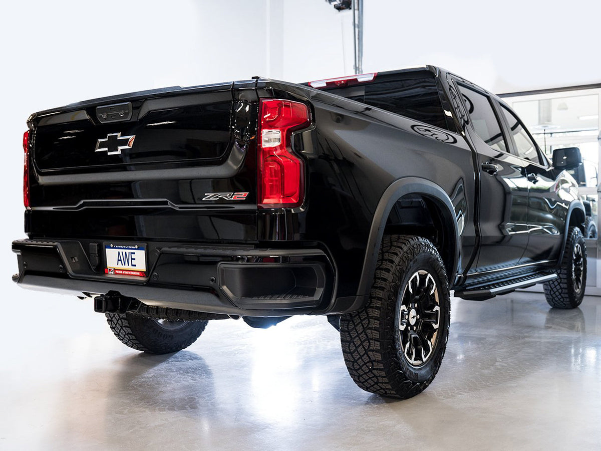 AWE 0FG Catback Exhaust for Silverado ZR2/Sierra AT4X - Dual Bashguard (no tips) image 2