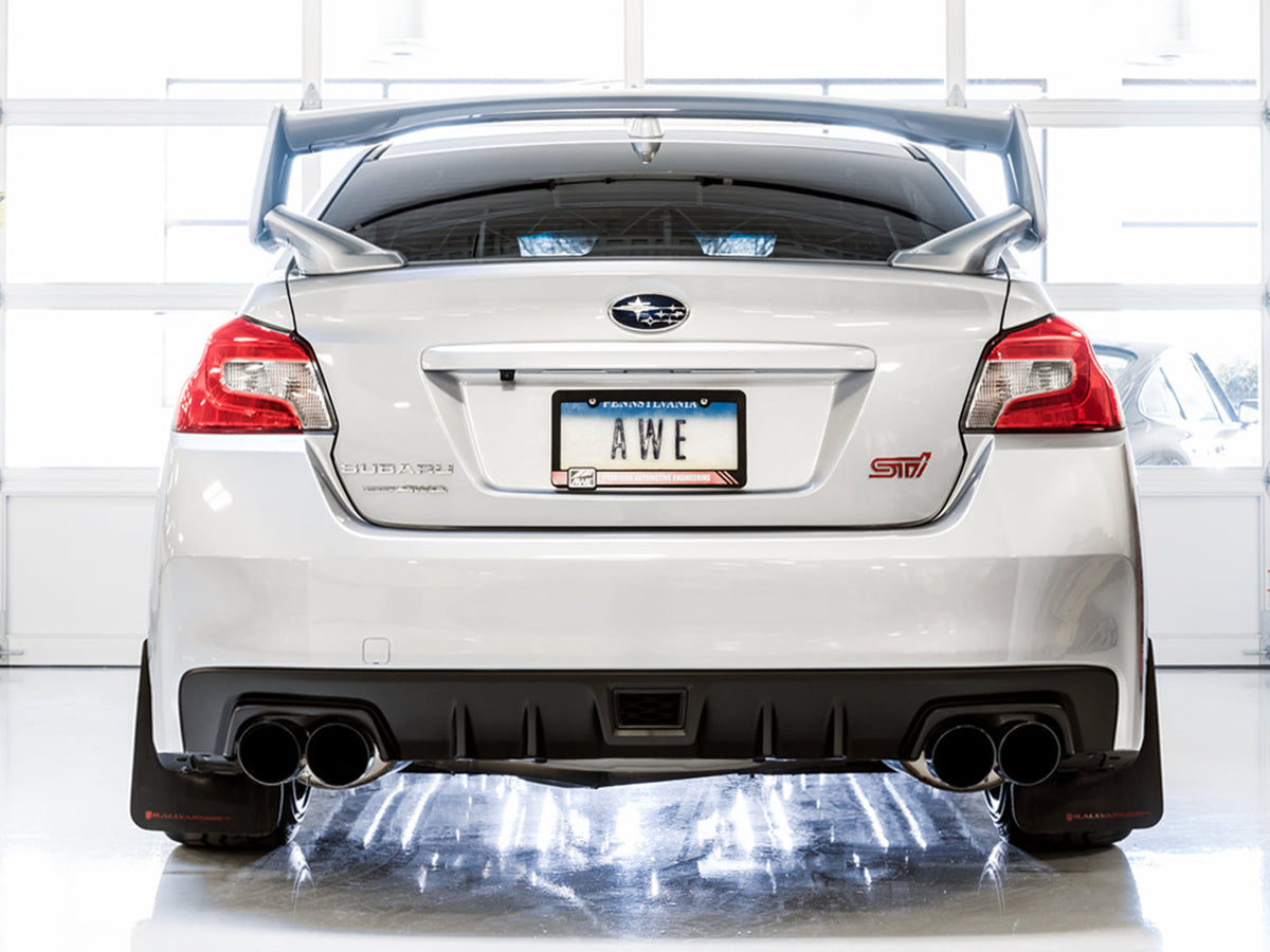 AWE Touring Edition Exhaust for VA STI / GV WRX / GV STI Sedan - Diamond Black Quad Tips (102mm) image 2