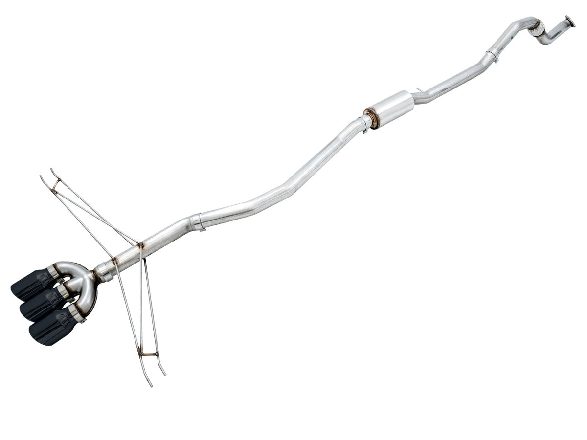 AWE Track Edition Exhaust for 10th Gen Civic Si Coupe / Sedan (includes Front Pipe) - Triple Diamond Black Tips image 1