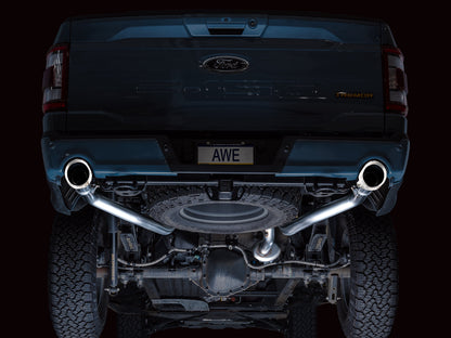 AWE 0FG Resonated Catback for '21+ Ford F-150 Tremor (With Bumper Cutouts) - Chrome Silver Tips image 11