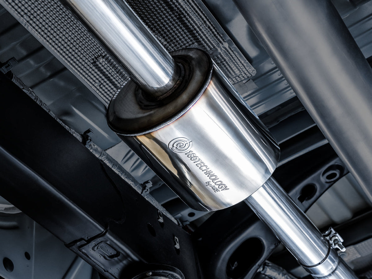 AWE 0FG Catback Dual Side Exit Exhaust for 4th Gen Silverado/Sierra 1500 5.3L (Flat Bumper) - Chrome Silver Tips image 9