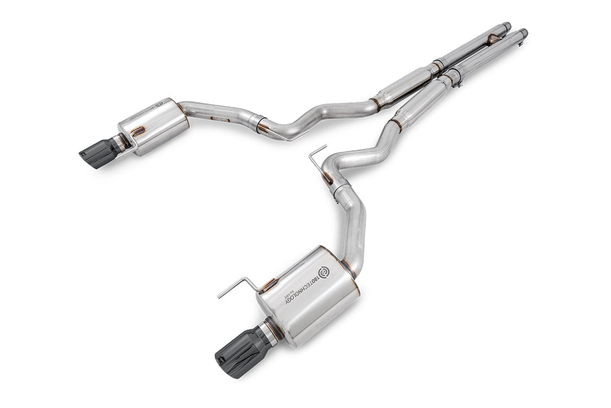 AWE Touring Edition Cat-back Exhaust for S550 Mustang GT - Dual Tip - Diamond Black Tips image 1