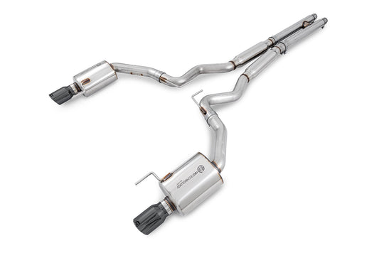 AWE Touring Edition Cat-back Exhaust for S550 Mustang GT - Dual Tip - Diamond Black Tips image 1