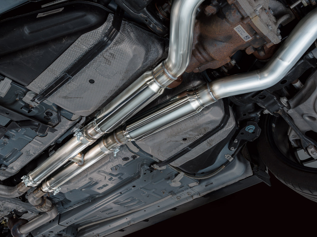 AWE SwitchPath™ Cat-back Exhaust for '18-'23 S550 Mustang GT - Quad Chrome Silver Tips image 2
