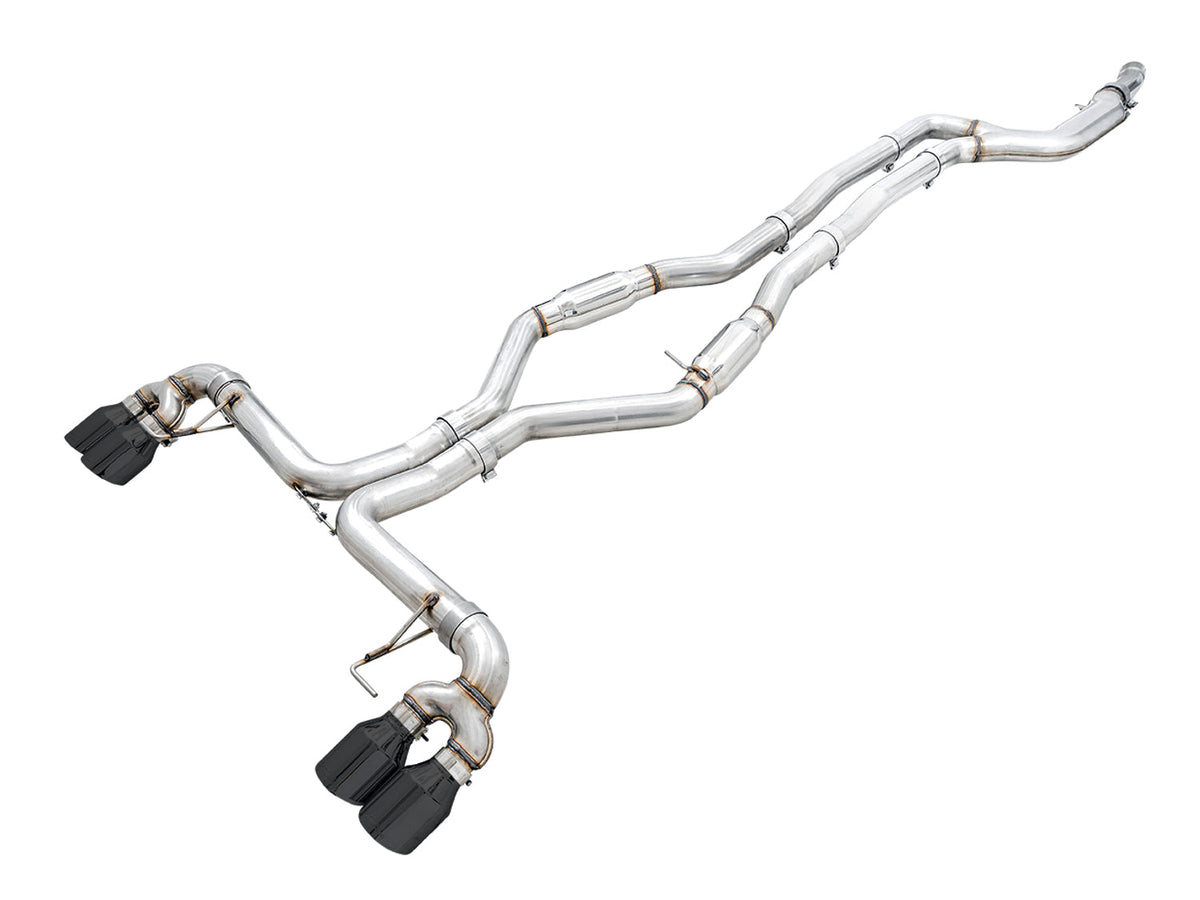 AWE Track Edition Exhaust for G2X M340i / M440i - Diamond Black Tips image 1