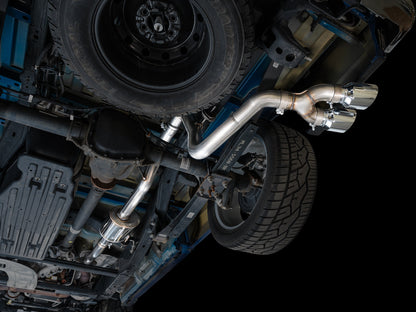 AWE 0FG Dual Side Exit Exhaust for Ford F-150 Regular Cab - 4.5 Chrome Silver Tips image 2