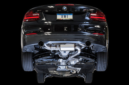 AWE Touring Edition Axle-back Exhaust for BMW F22 M235i / M240i - Chrome Silver Tips (90mm) image 3