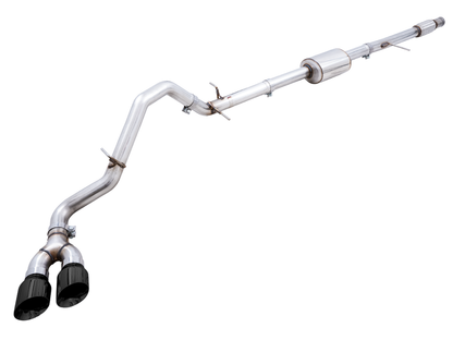 AWE 0FG Catback Dual Side Exit Exhaust for 4th Gen Silverado/Sierra 1500 5.3L (Flat Bumper) - Diamond Black Tips image 1