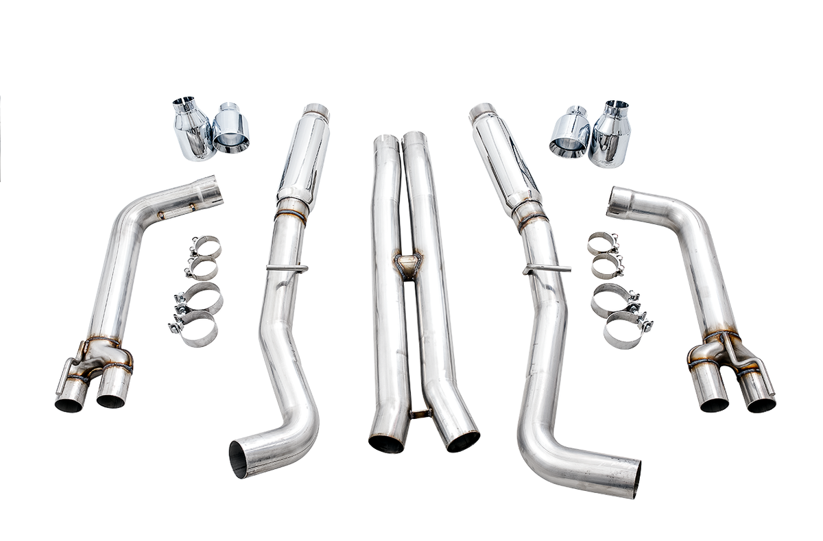 AWE Track Edition Exhaust for 17+ Challenger 5.7 - Chrome Silver Quad Tips image 8