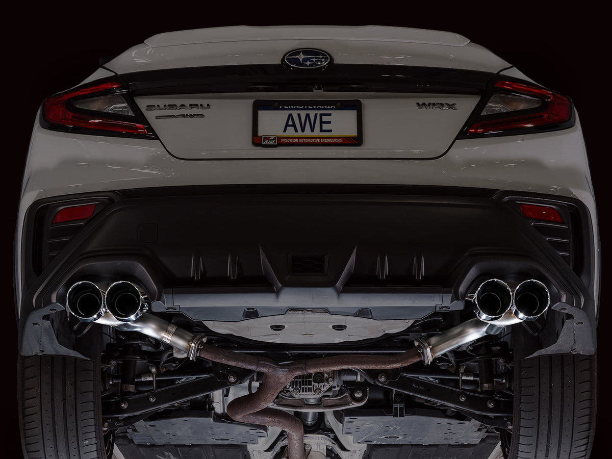 AWE Track Edition Axleback Exhaust for VB Subaru WRX - Chrome Silver Tips image 4
