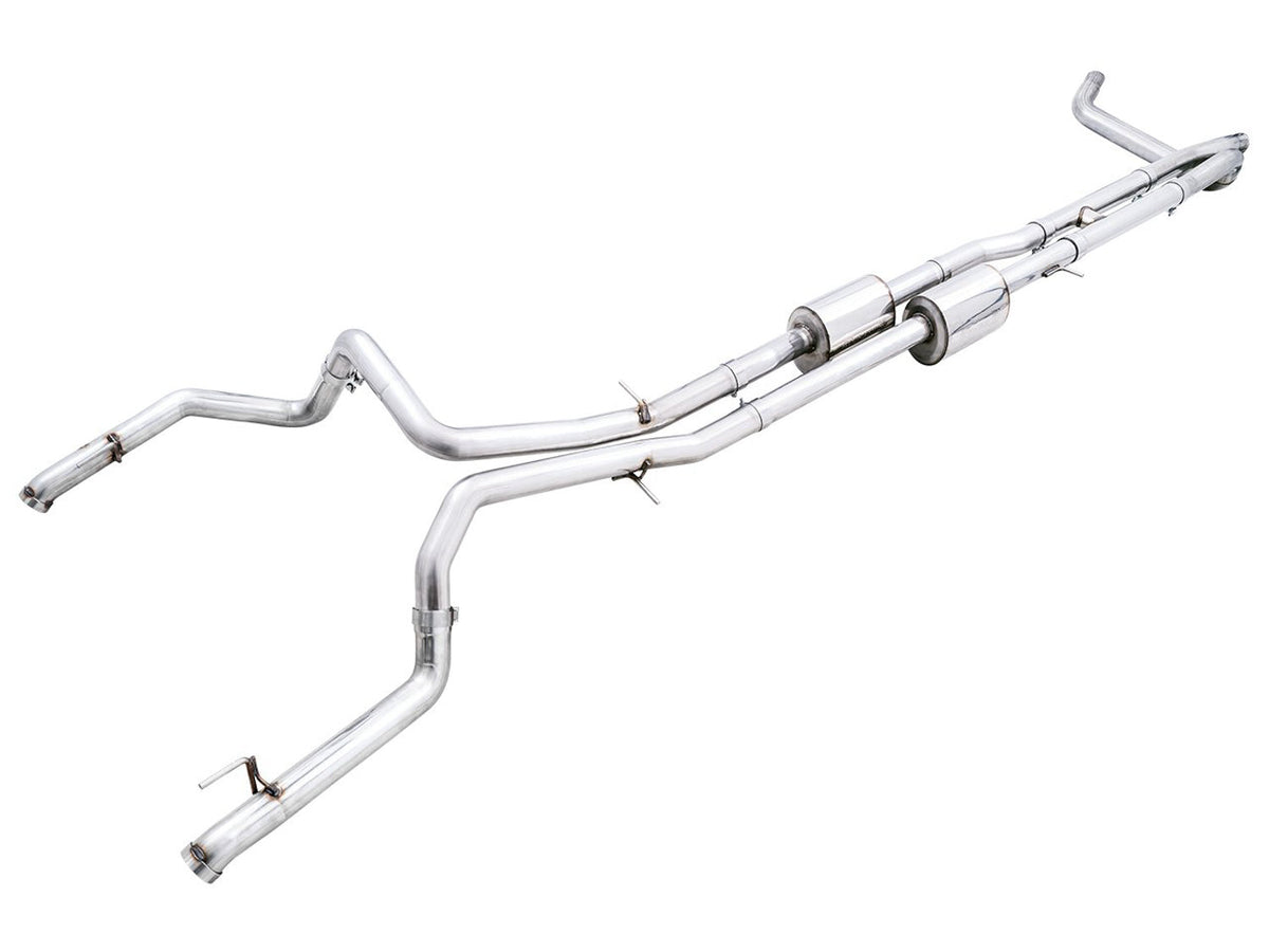 AWE 0FG Catback Exhaust for Silverado ZR2/Sierra AT4X - Dual Bashguard (no tips) image 1