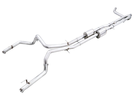 AWE 0FG Catback Exhaust for Silverado ZR2/Sierra AT4X - Dual Bashguard (no tips) image 1