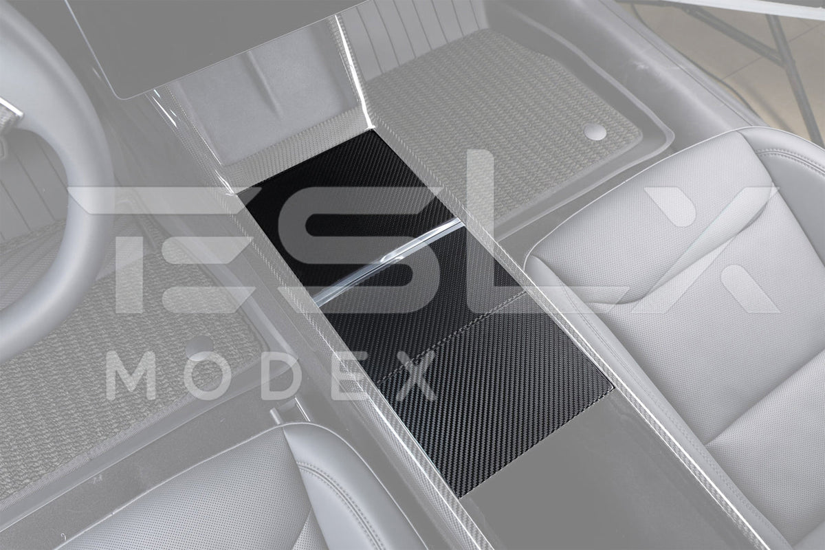 2024-Up Tesla Model 3, 2025-Up Model Y Carbon Fiber Interior Central Storage Box Cover image 6