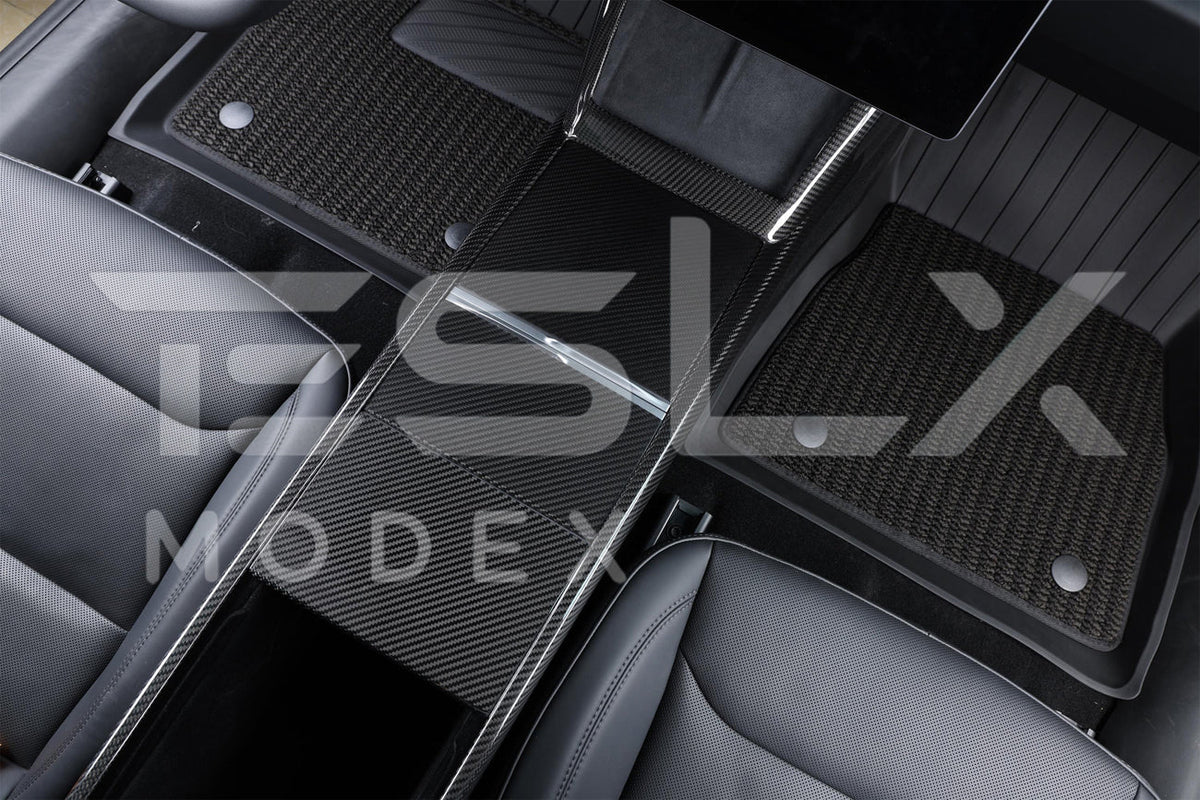 2024-Up Tesla Model 3, 2025-Up Model Y Carbon Fiber Interior Central Storage Box Cover image 3