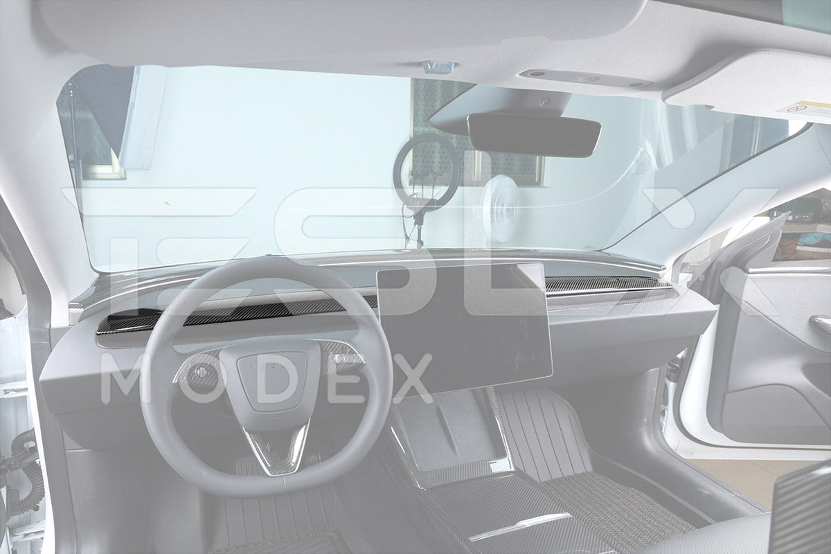 2024-Up Tesla Model 3, 2025-Up Model Y Carbon Fiber Interior Front Dashboard Cover image 4