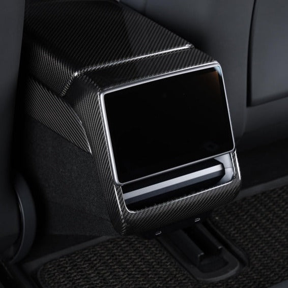 2024-Up Tesla Model 3, 2025-Up Model Y Carbon Fiber Interior Rear Display Frame Cover image 2