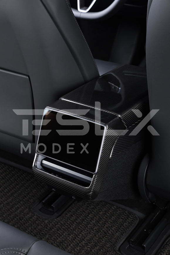 2024-Up Tesla Model 3, 2025-Up Model Y Carbon Fiber Interior Rear Display Frame Cover image 4