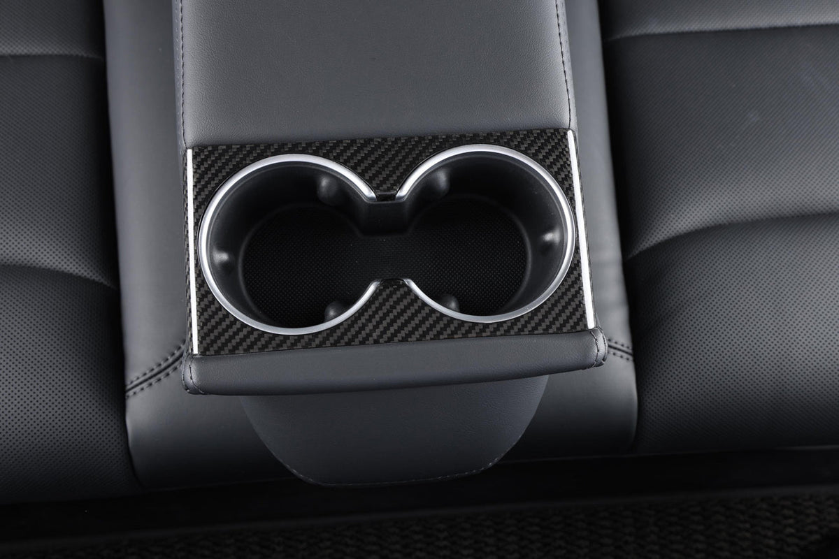 2024-Up Tesla Model 3, 2025-Up Model Y Carbon Fiber Interior Water Cup Frame image 9